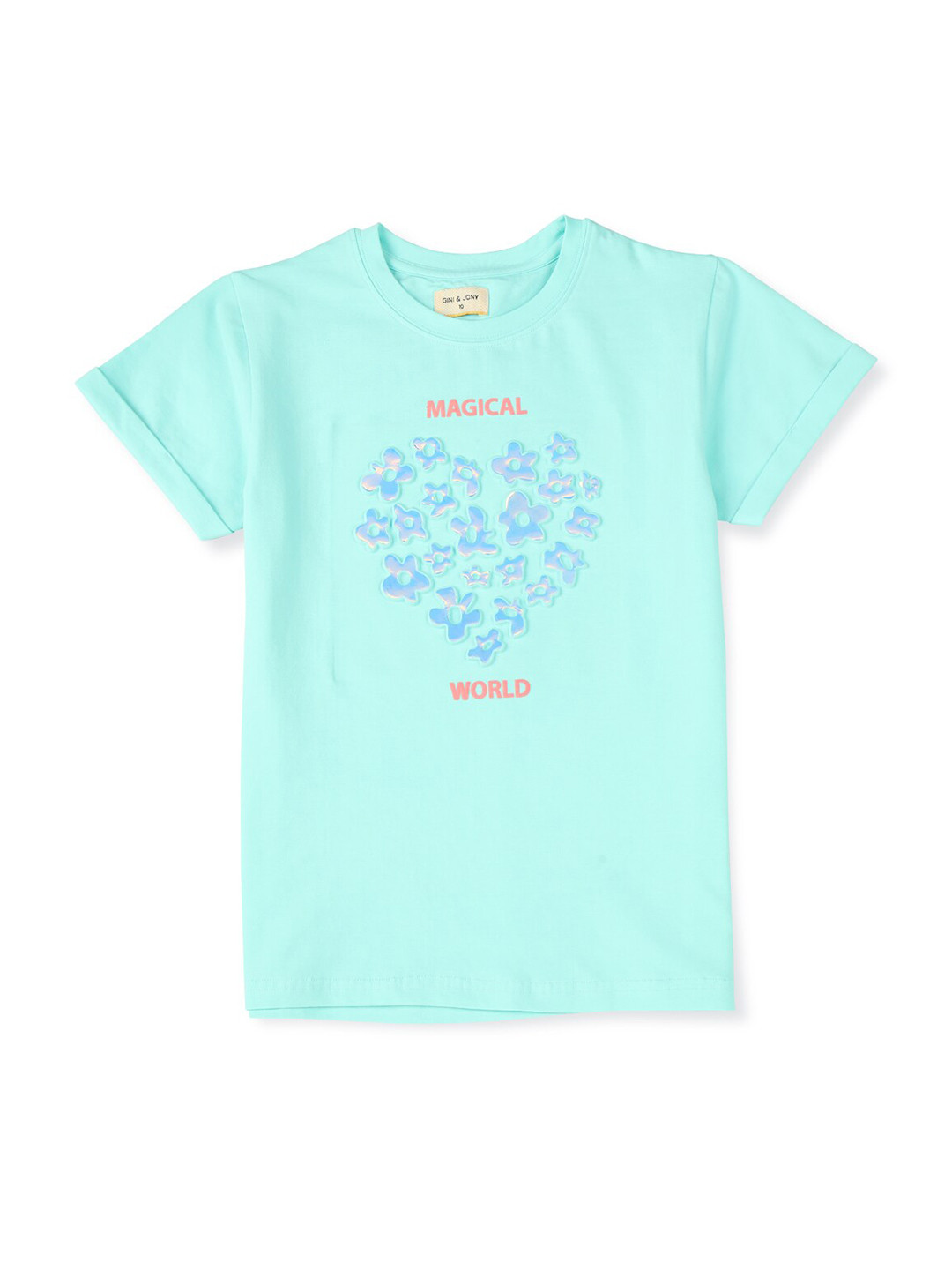 

Gini and Jony Girls Conversational Printed Cotton T-Shirt, Blue