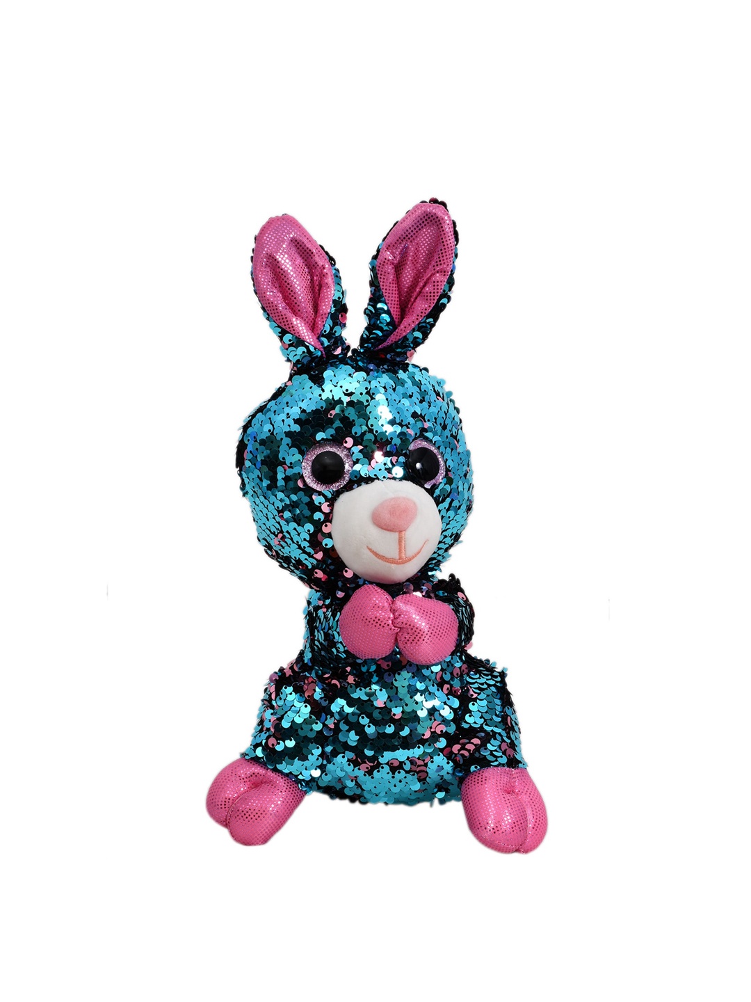 

Mirada Sequin Glitter Eye Bunny Soft Toy, Blue