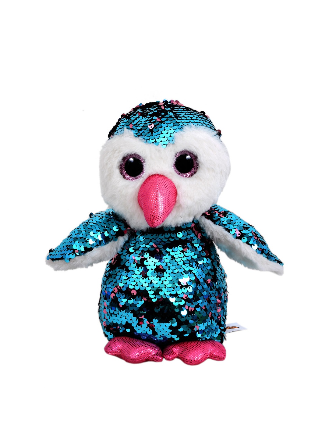 

Mirada Kids Two-Toned Sequin Embellished Non-Allergic Owl Soft Toy, Blue