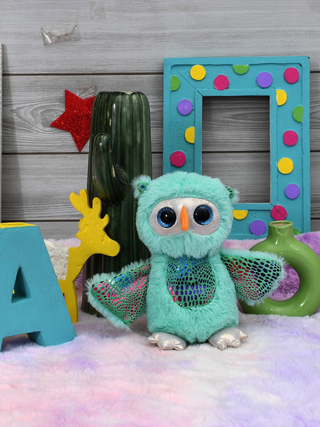 

Mirada Kids Non-Allergic Owl With Wings Soft Toy, Turquoise blue