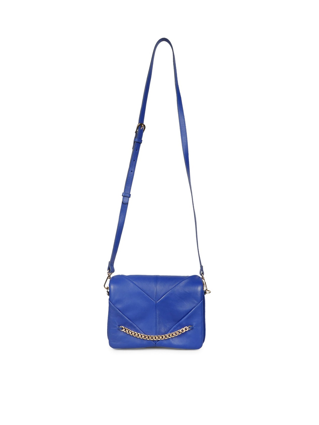 

Saint G Textured Leather Structured Sling Bag, Blue