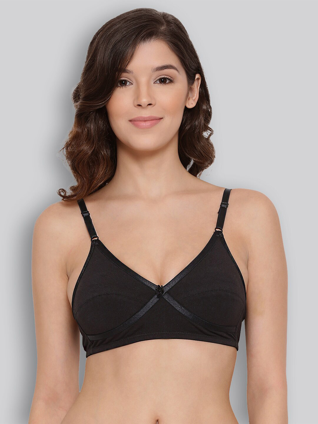 

LYRA Full Coverage Cross Over Comfort Bra, Black