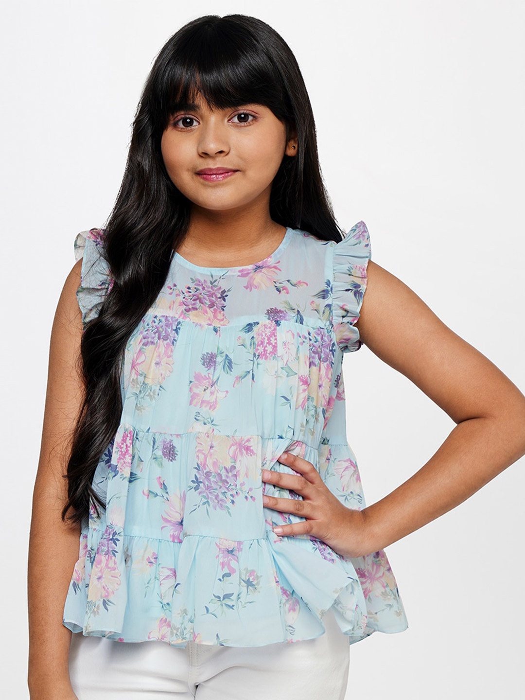 

AND Girls Floral Printed Top, Multi