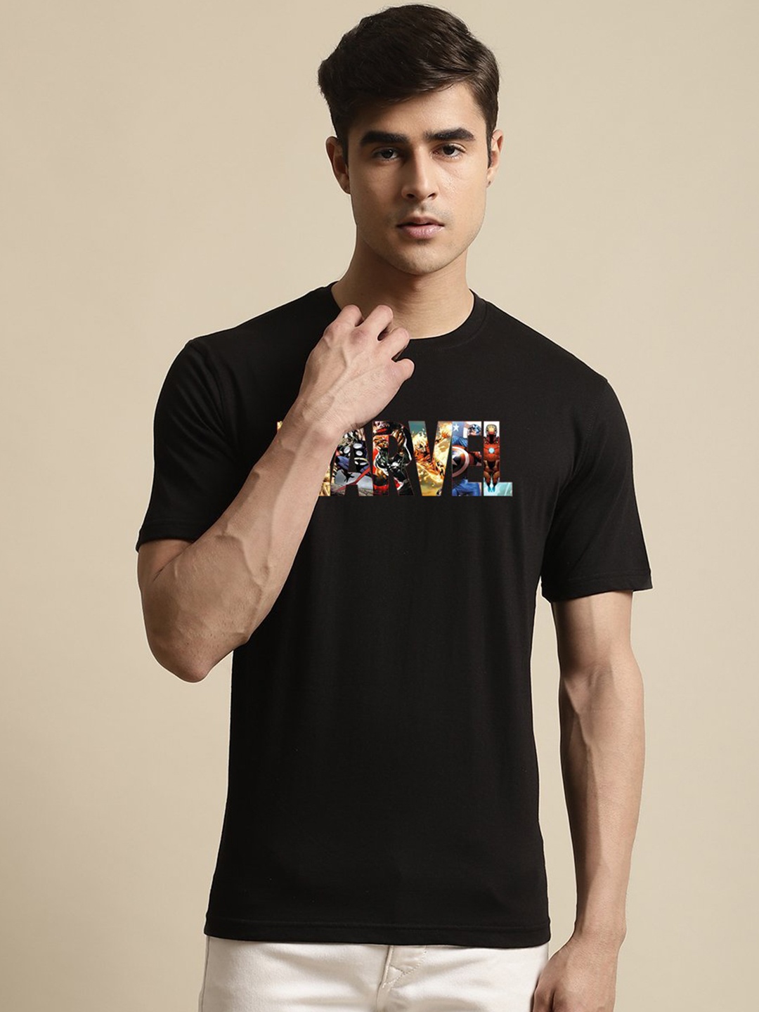 

Miaz Lifestyle Men Typography Printed Cotton T-shirt, Black