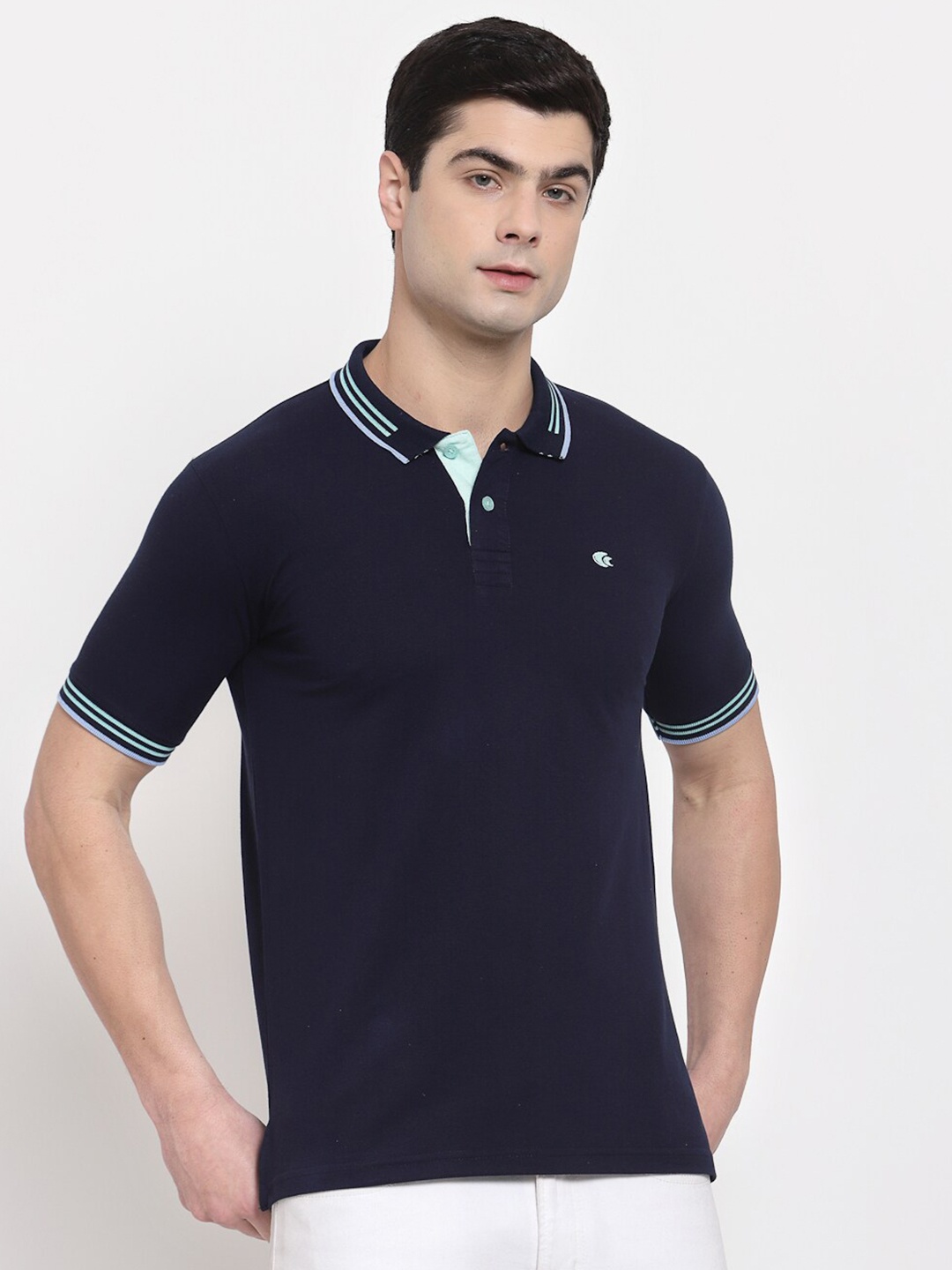 

Allen Cooper Polo Collar Slim Fit T-shirt, Navy blue