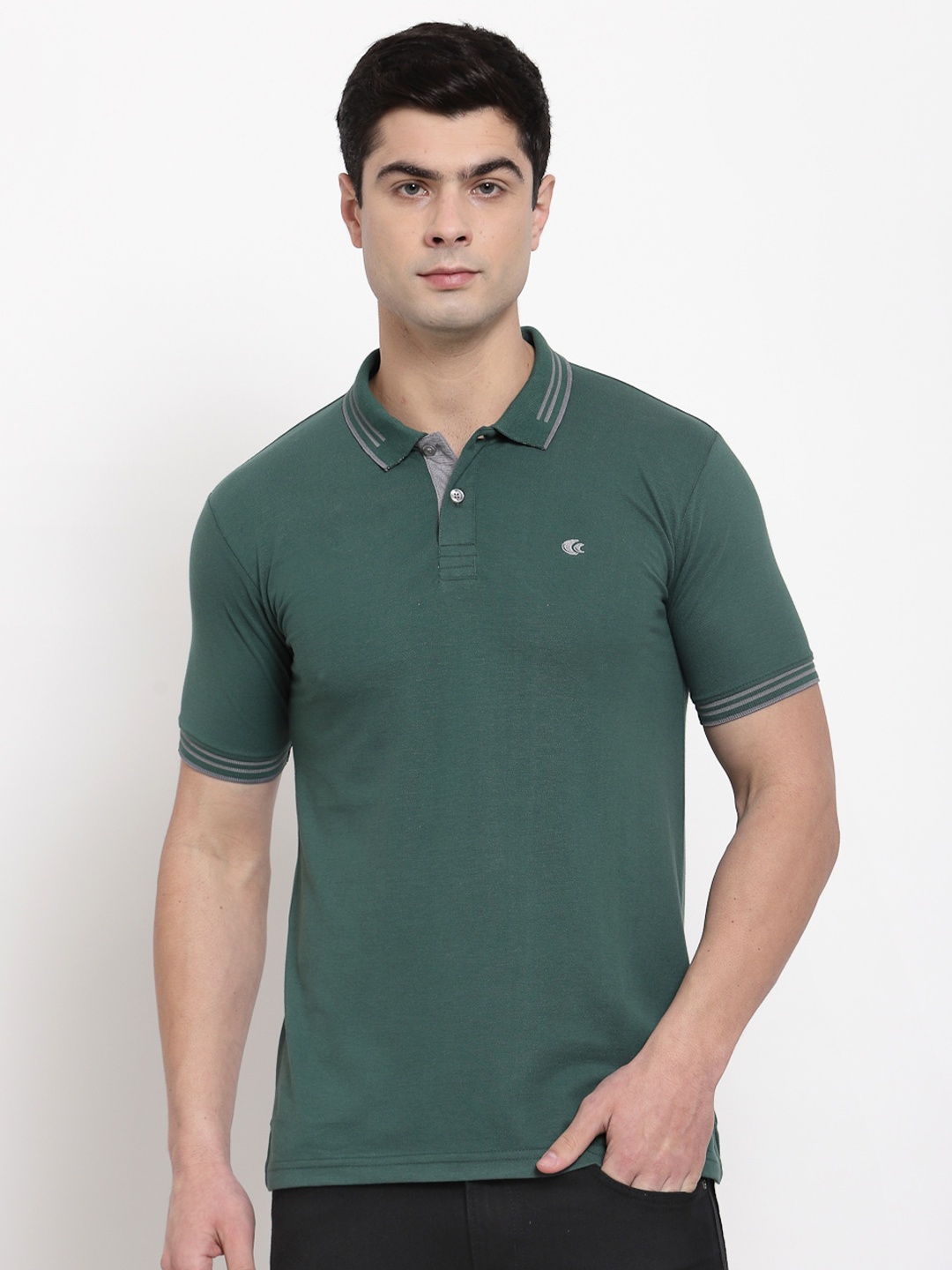 

Allen Cooper Polo Collar short Sleeves T-shirt, Green