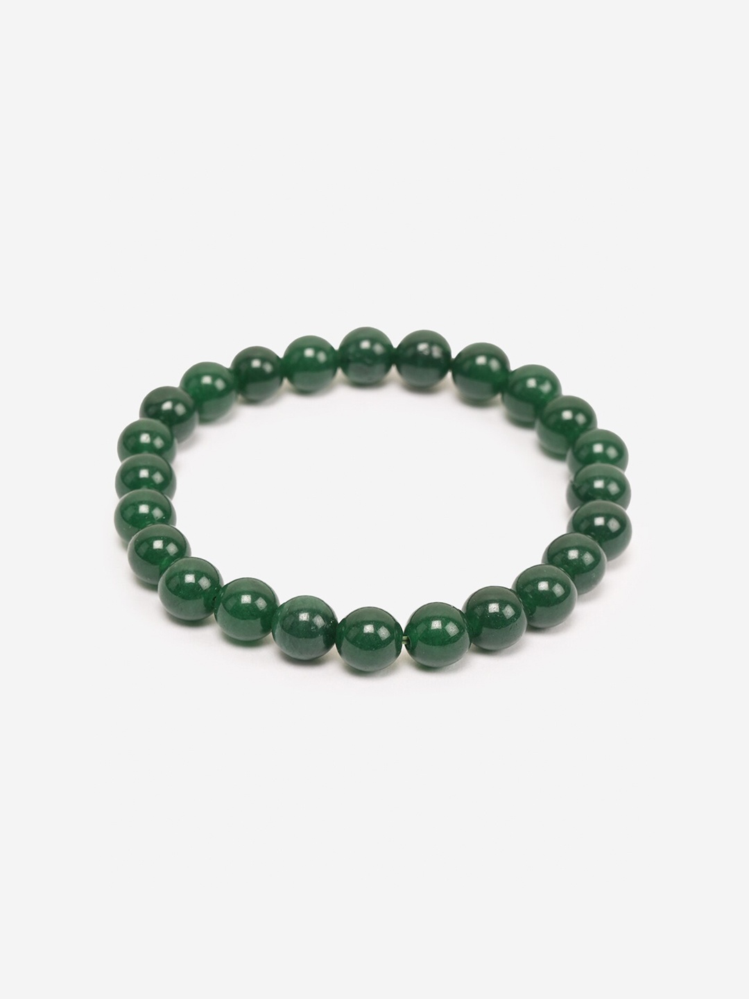 

BuckleUp Aventurine Round Crystal Healing Elasticated Slip-On Bracelet, Green