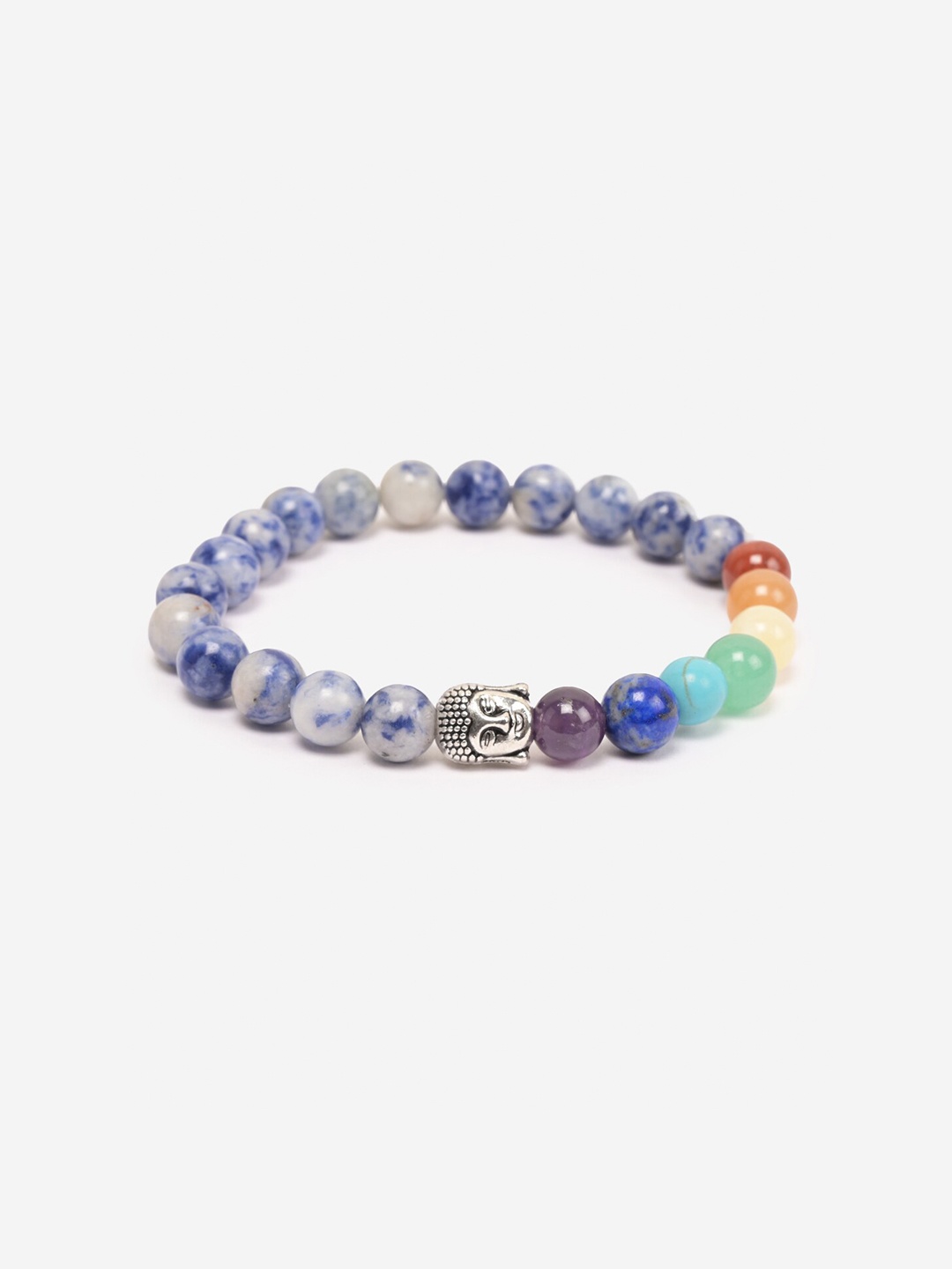 

BuckleUp Chakra Buddha Head Crystal Slip-On Bracelet, Blue