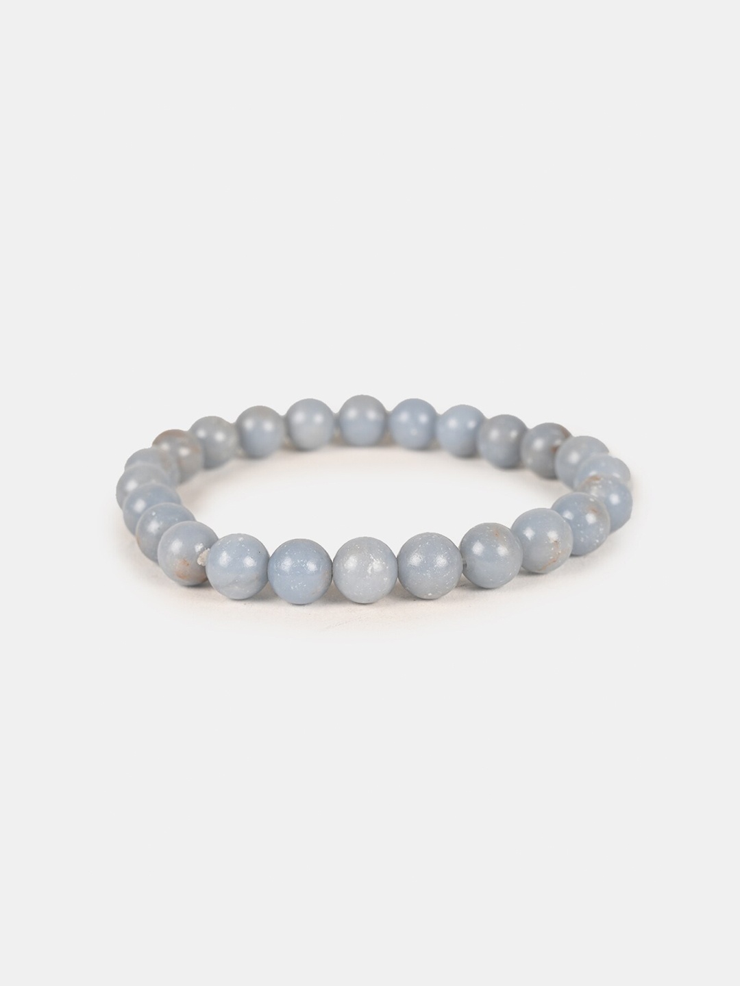 

BuckleUp Angelite Round Bead Bracelet, Grey melange