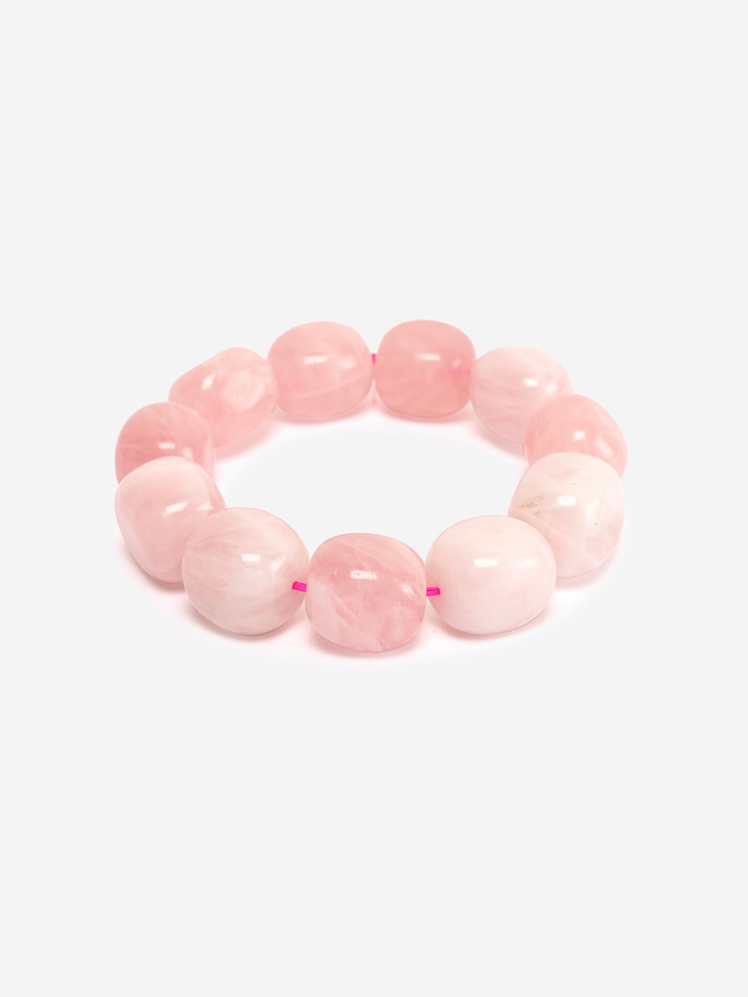 

BuckleUp Quartz Big Round Tumble Elasticated Slip-On Bracelet, Rose