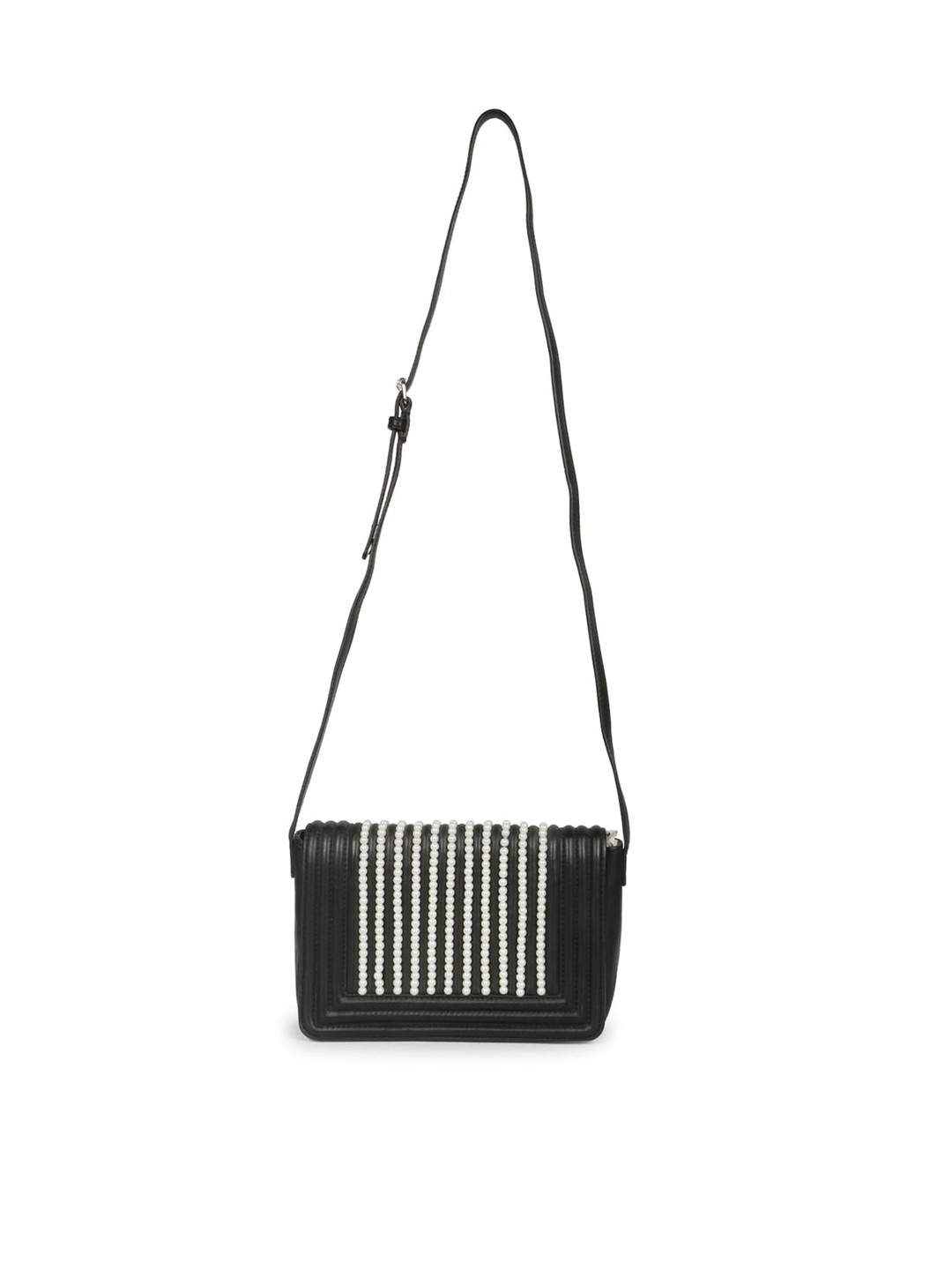 

Saint G Leather Embellished Structured Sling Bag, Black