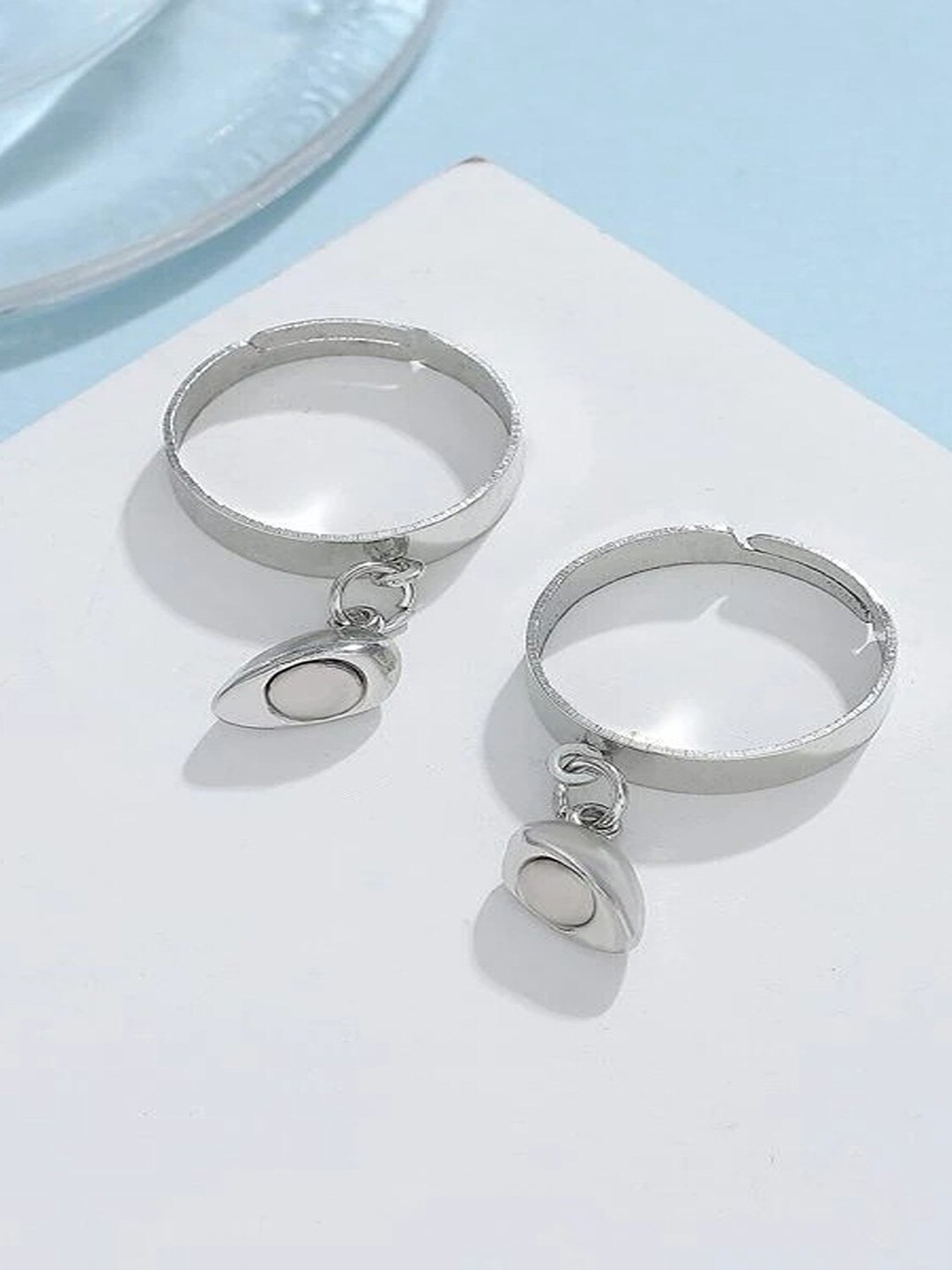 

Pinapes Set Of 12 Silver-Plated Adjustable Finger Ring