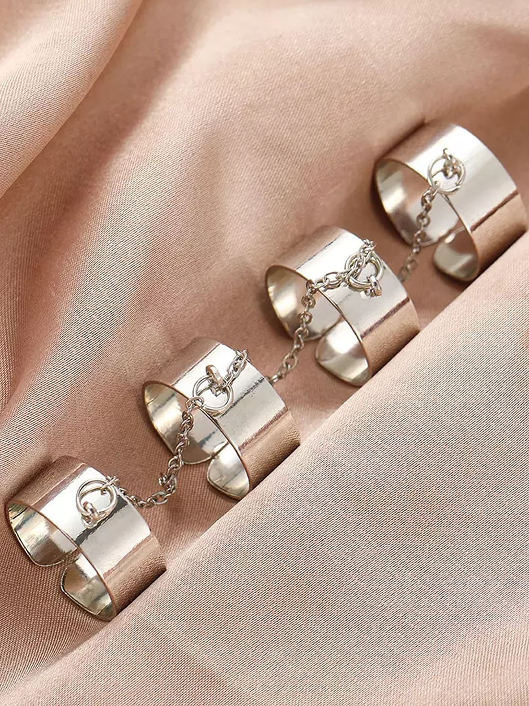 

Pinapes Set of 2 Chain Linked Rings, Gold