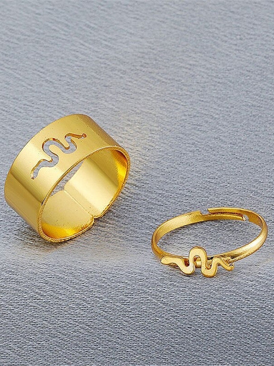 

Pinapes Set Of 3 Gold-Plated Finger Ring