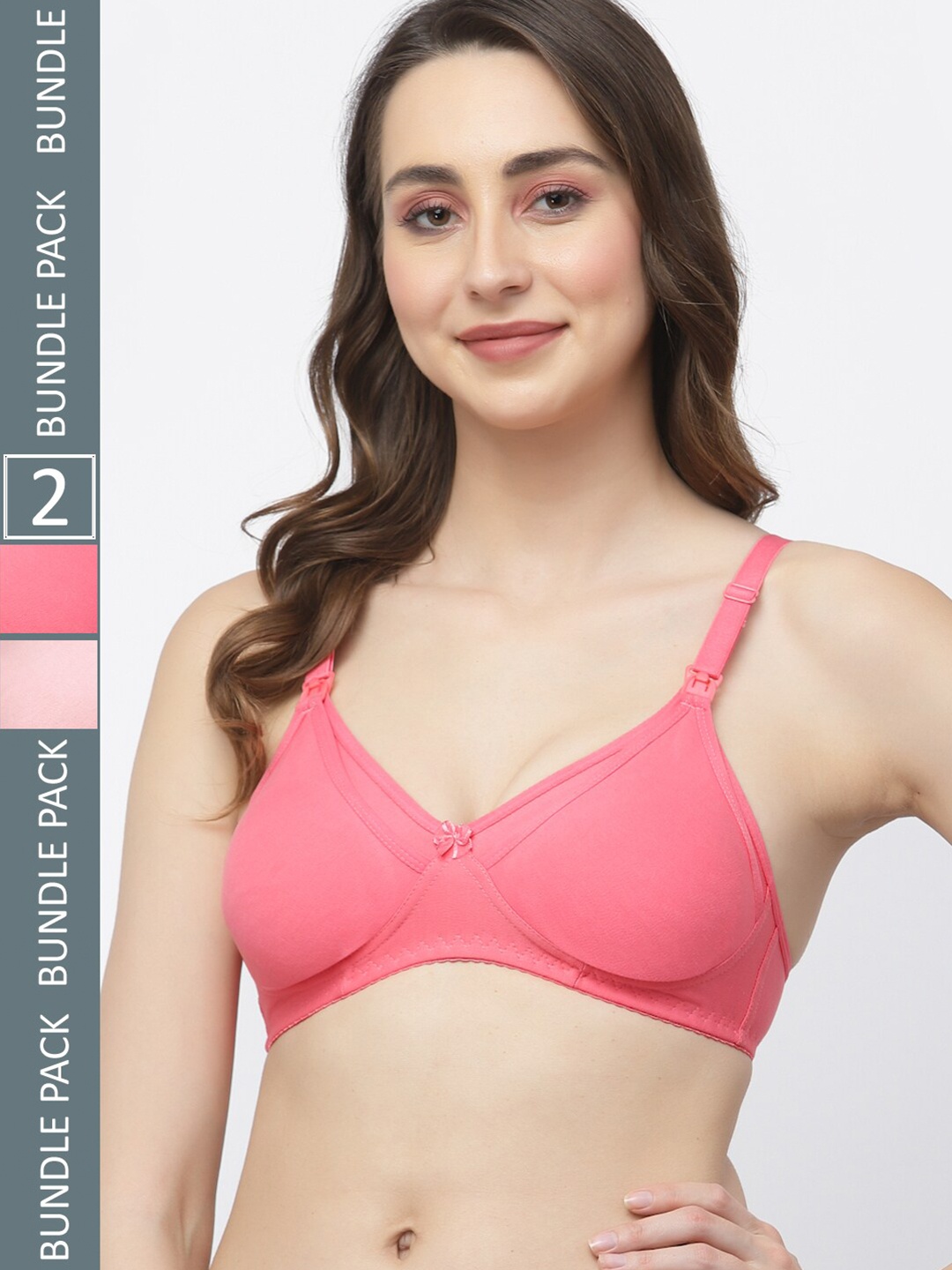 

Floret Pack of 2 Full-Coverage Maternity Bra, Rose