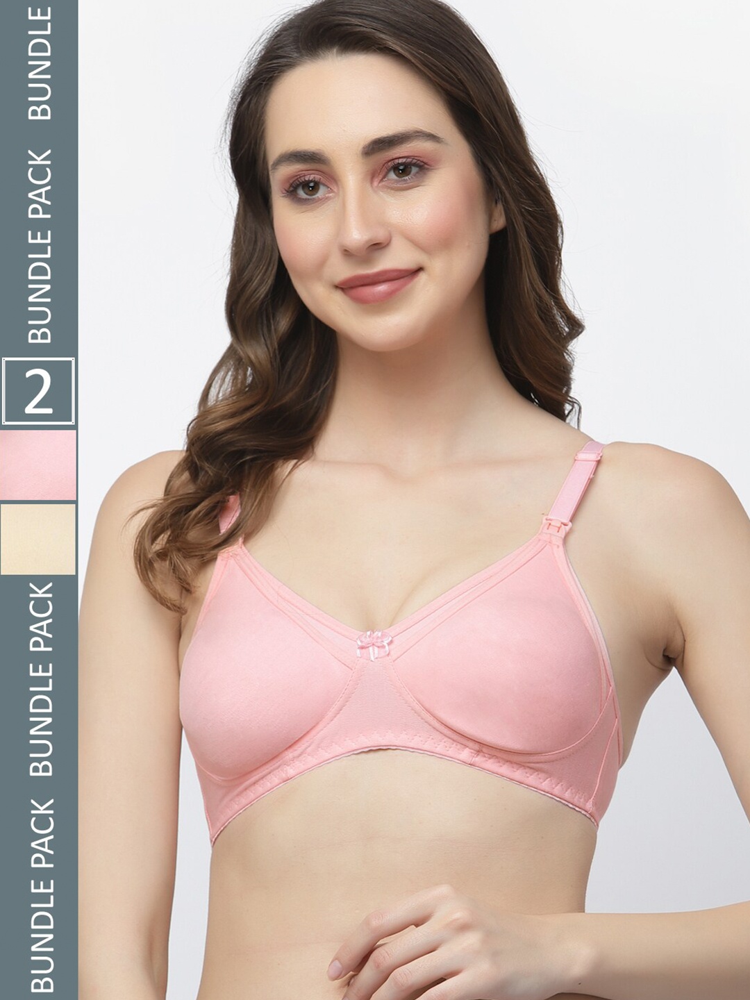 

Floret Pack of 2 Full-Coverage Maternity Bra, Pink