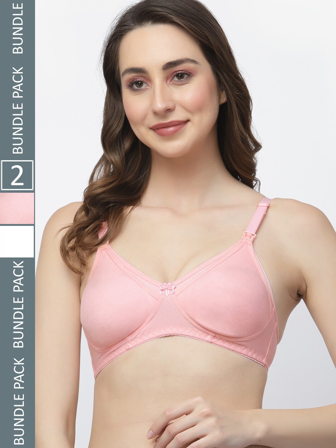 

Floret Pack of 2 Full-Coverage Maternity Bra, Pink