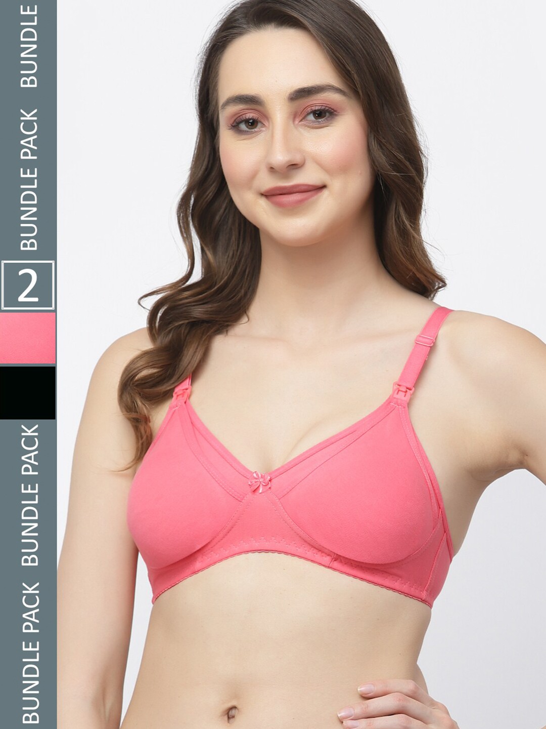 

Floret Pack of 2 Full-Coverage Maternity Bra, Rose