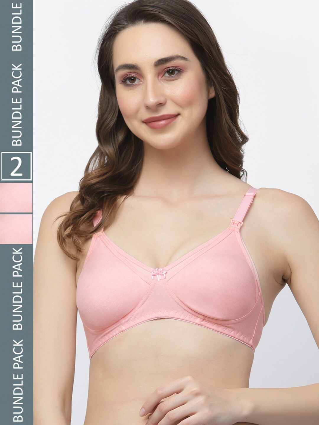 

Floret Pack of 2 Full-Coverage Maternity Bra, Pink