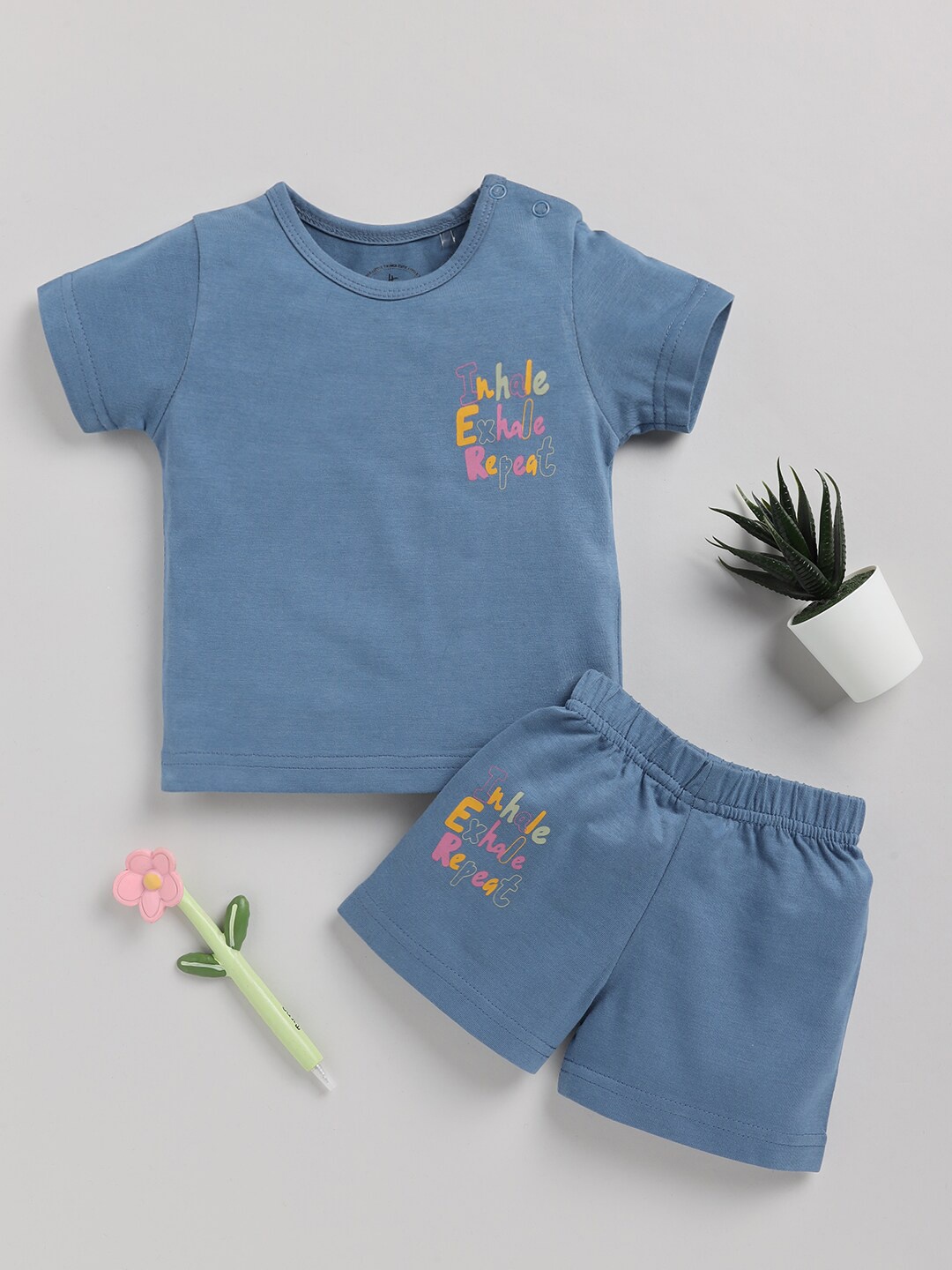 

Clt.s Kids Pure Cotton Night Suit, Blue