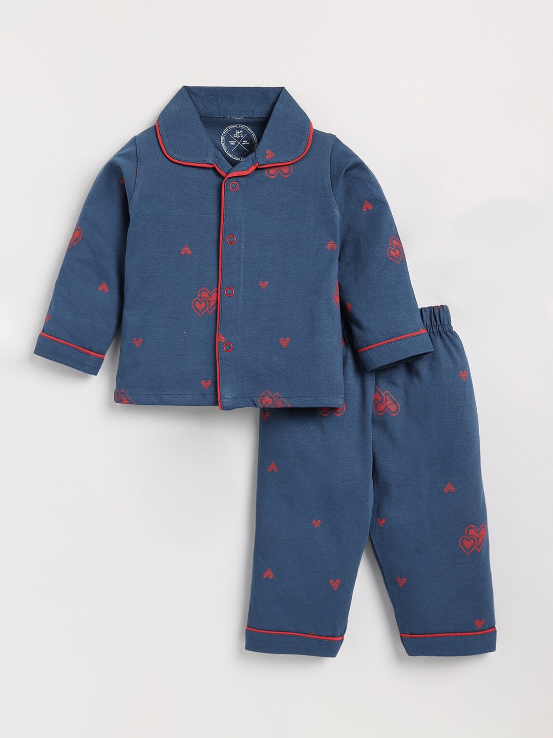 

Clt s Unisex Kids Blue & Red Printed Night suit