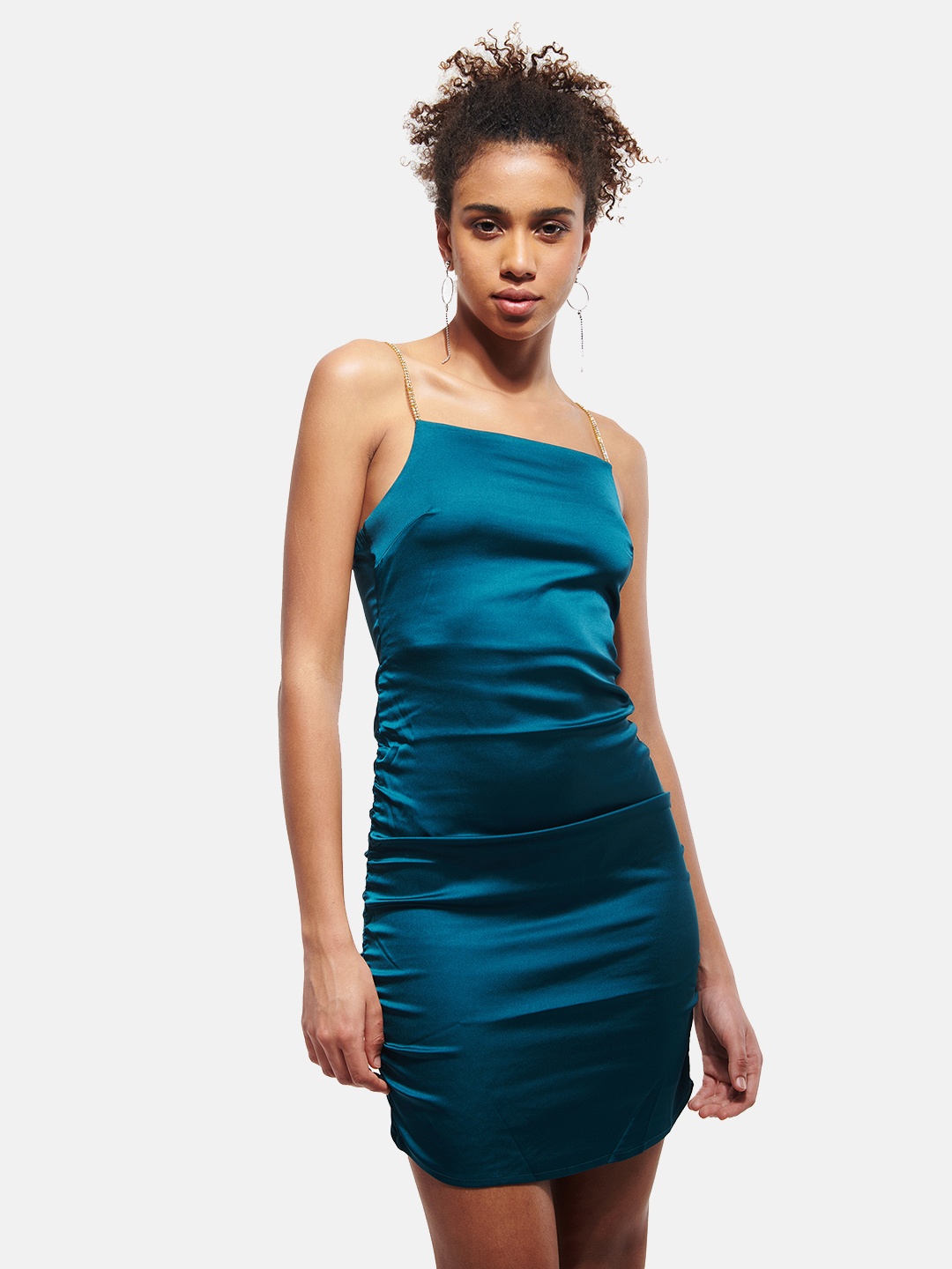 

IZF Shoulder Straps Bodycon Dress, Green