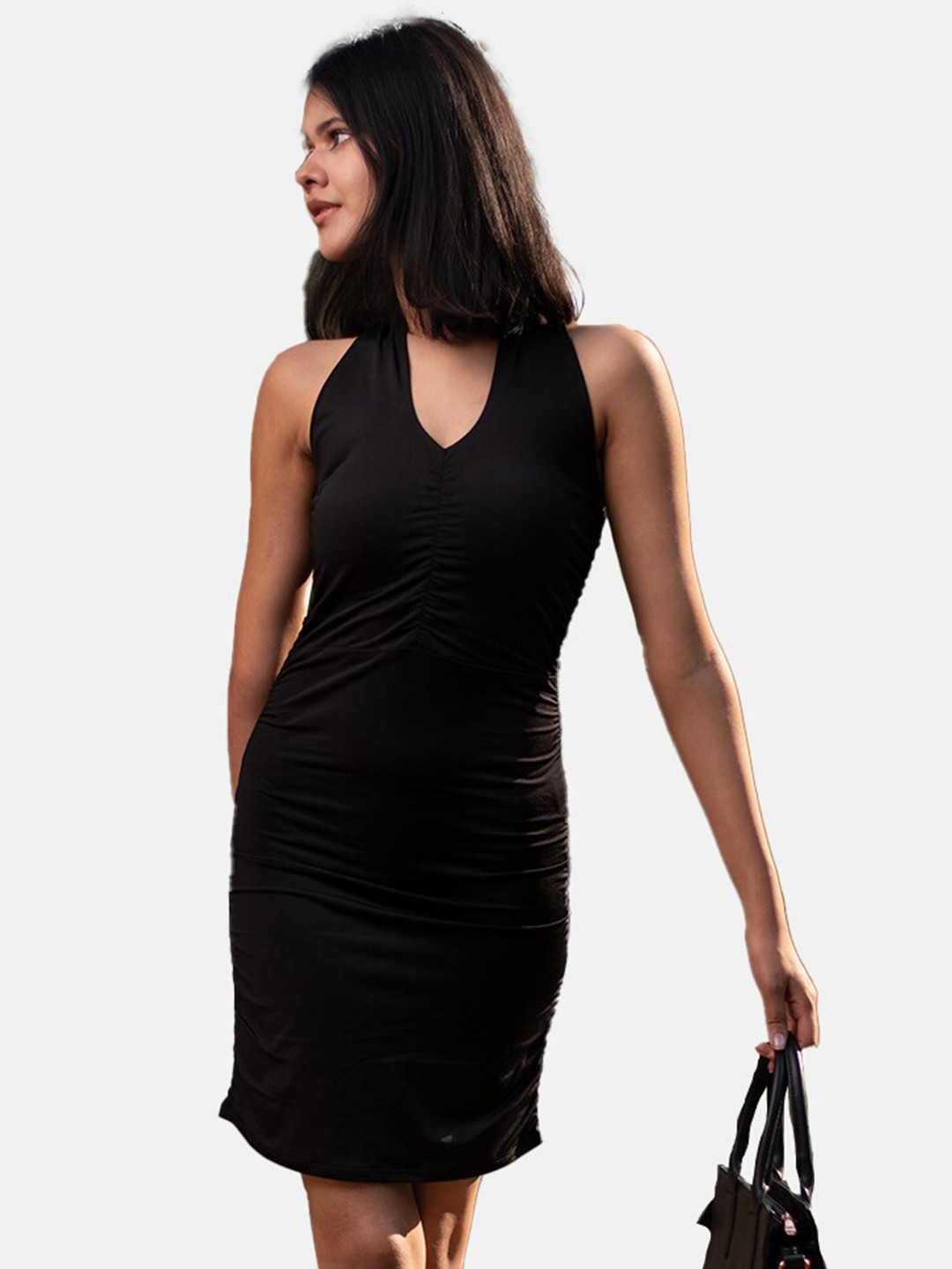 

IZF Halter Neck Bodycon Dress, Black