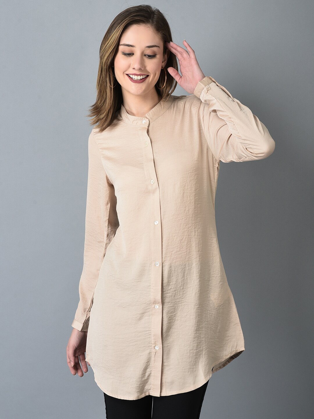 

CANOE Mandarin Collar Tunic, Beige