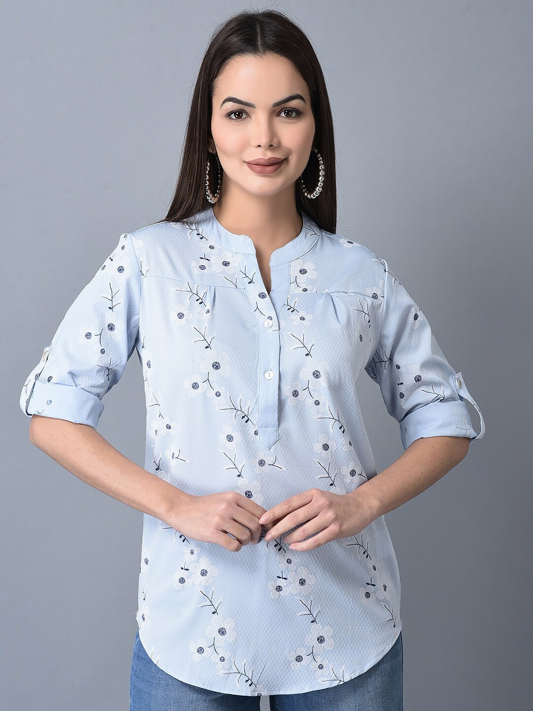 

CANOE Floral Printed Tunic, Blue