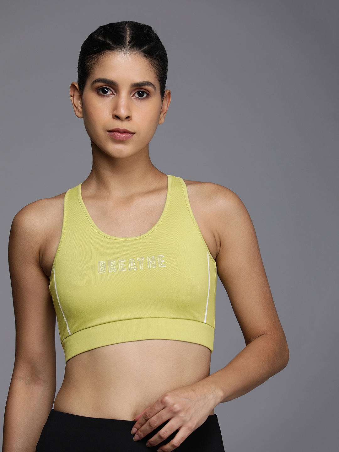 

HRX by Hrithik Roshan Full Coverage Lightly Padded Rapid-Dry Yoga Bra, Yellow