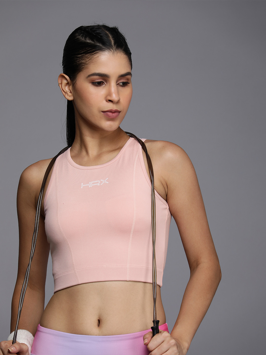 

HRX by Hrithik Roshan Lightly Padded Rapid-Dry Training Workout Bra, Peach