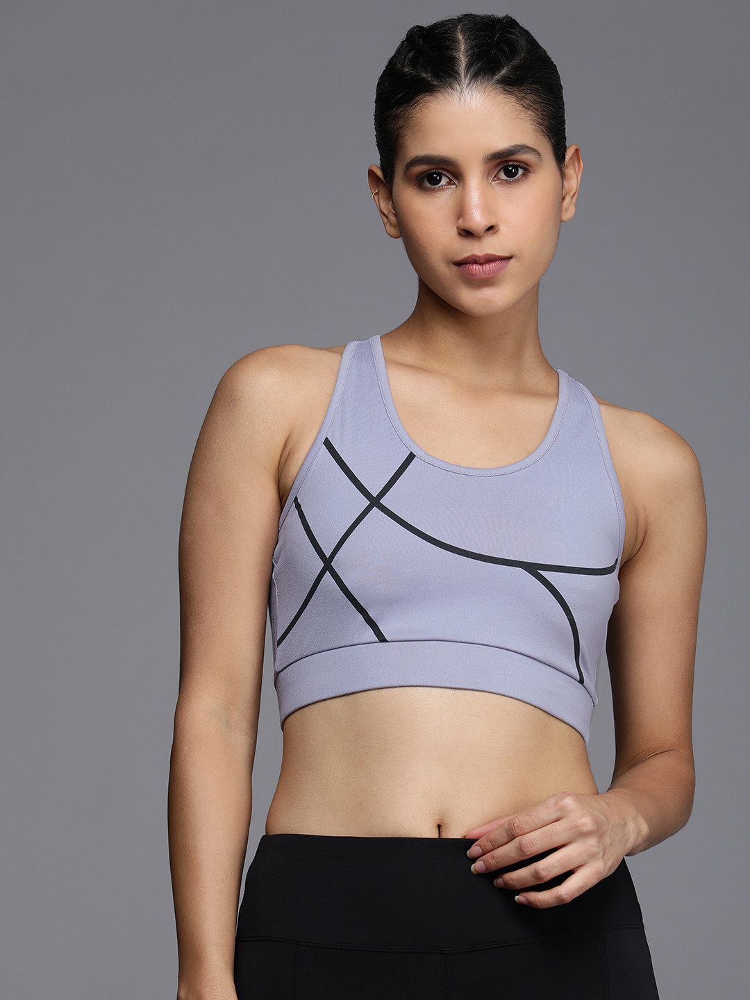 

HRX by Hrithik Roshan Full Coverage Lightly Padded Rapid-Dry Yoga Bra, Blue