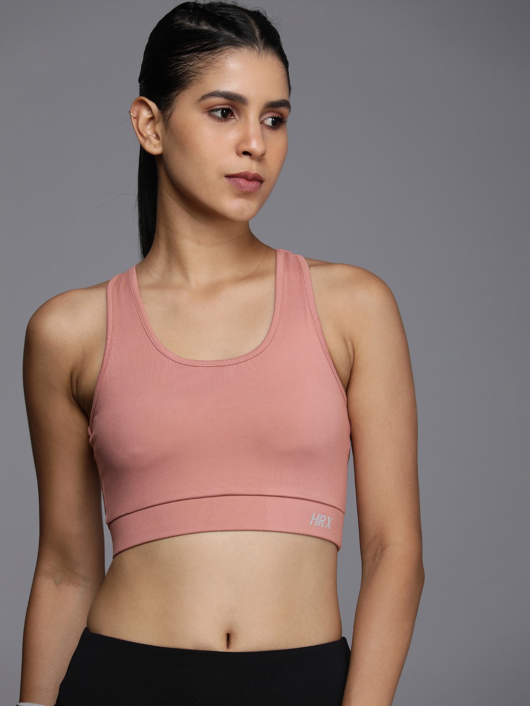 

HRX by Hrithik Roshan Full Coverage Lightly Padded Rapid-Dry Running Bra, Pink