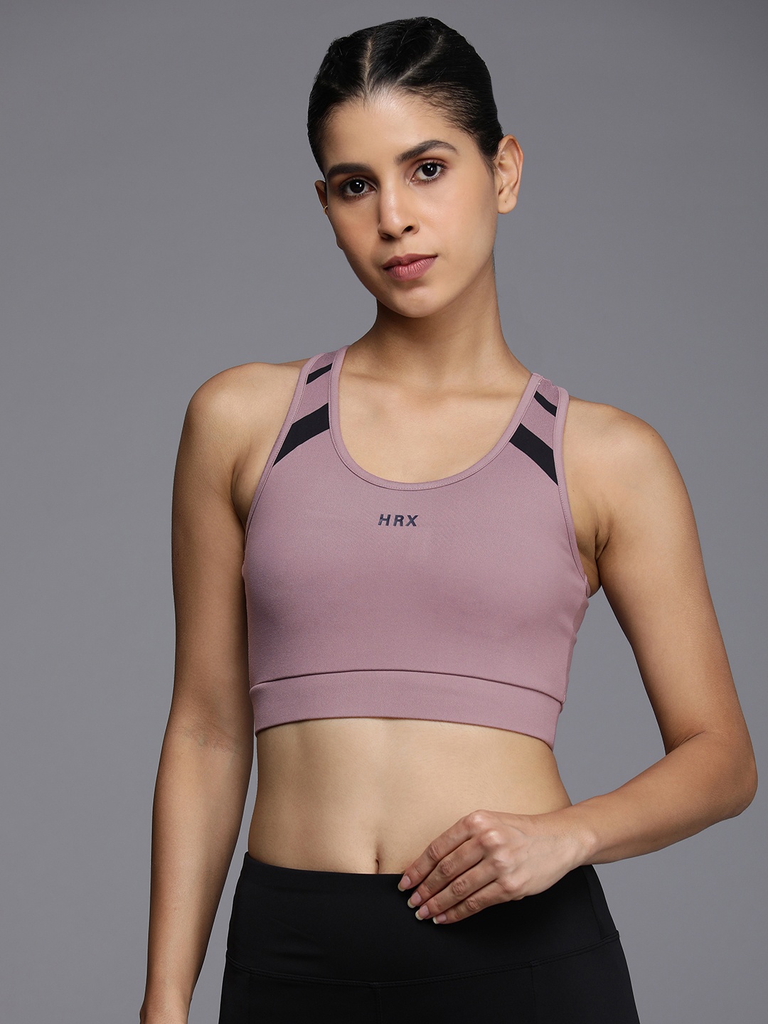 

HRX by Hrithik Roshan Full Coverage Lightly Padded Rapid-Dry Yoga Bra, Pink