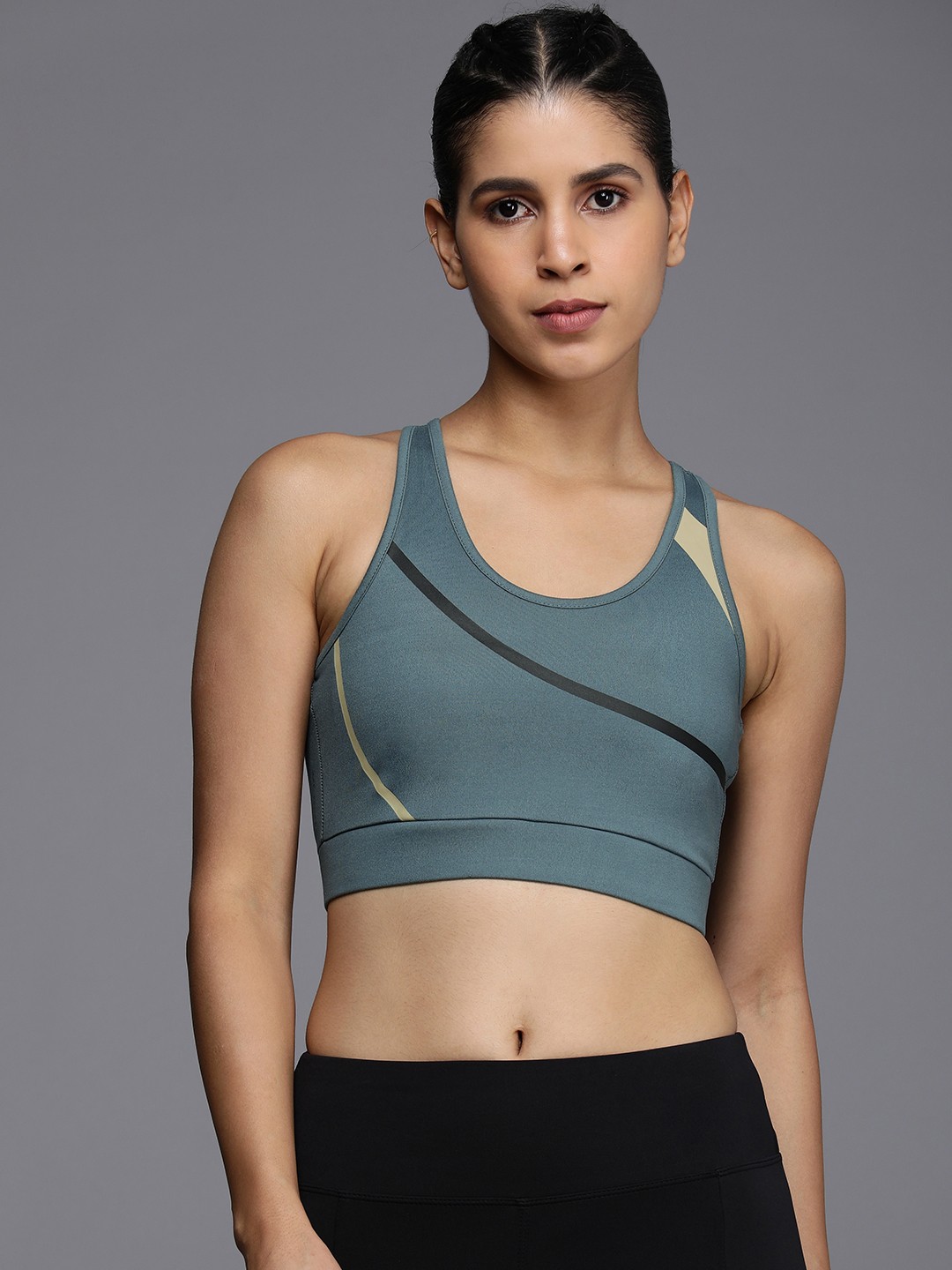 

HRX by Hrithik Roshan Full Coverage Lightly Padded Rapid-Dry Yoga Bra, Blue