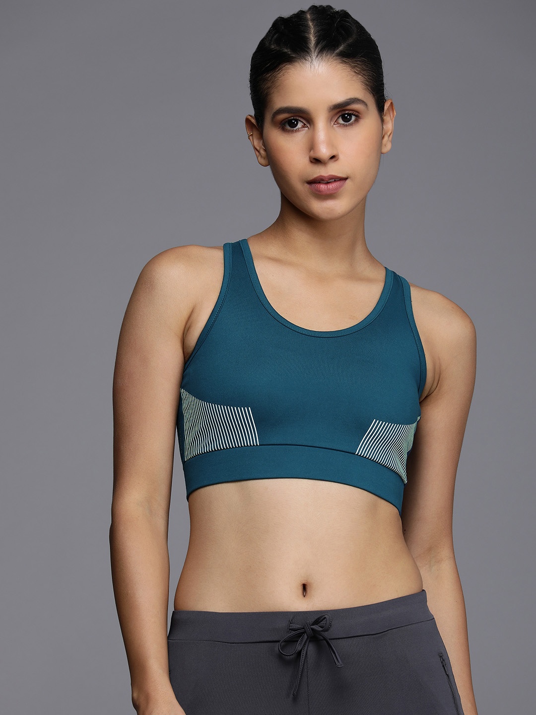

HRX by Hrithik Roshan Full Coverage Rapid Dry Yoga Bra HRX_SS23_W_BA_KY5194, Teal