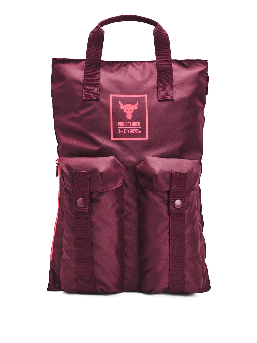 

UNDER ARMOUR Unisex Brand Logo & Project Rock Print Training Or Gym Sack, Maroon