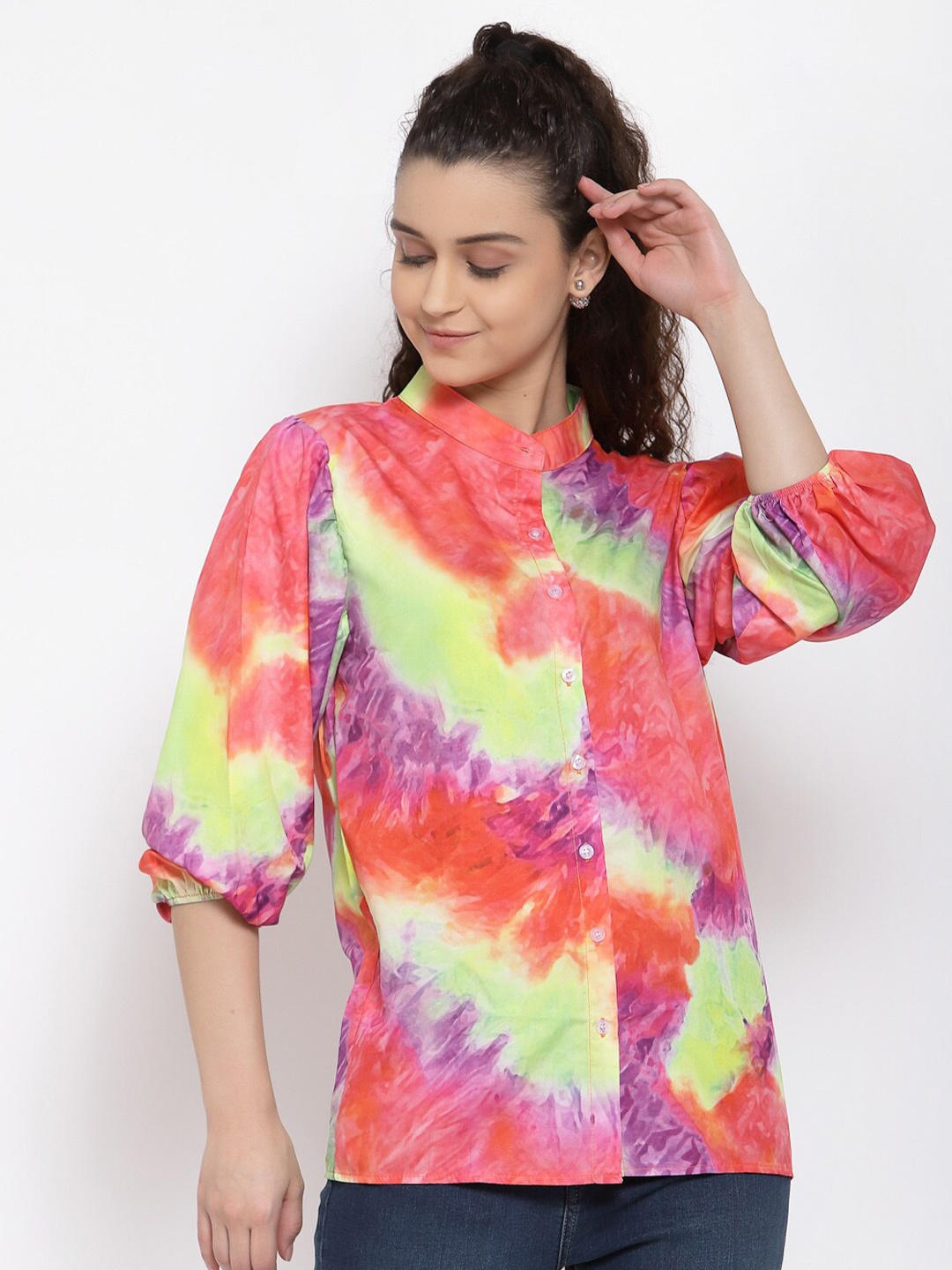 

iki chic Tie And Dye Dyed Top, Red