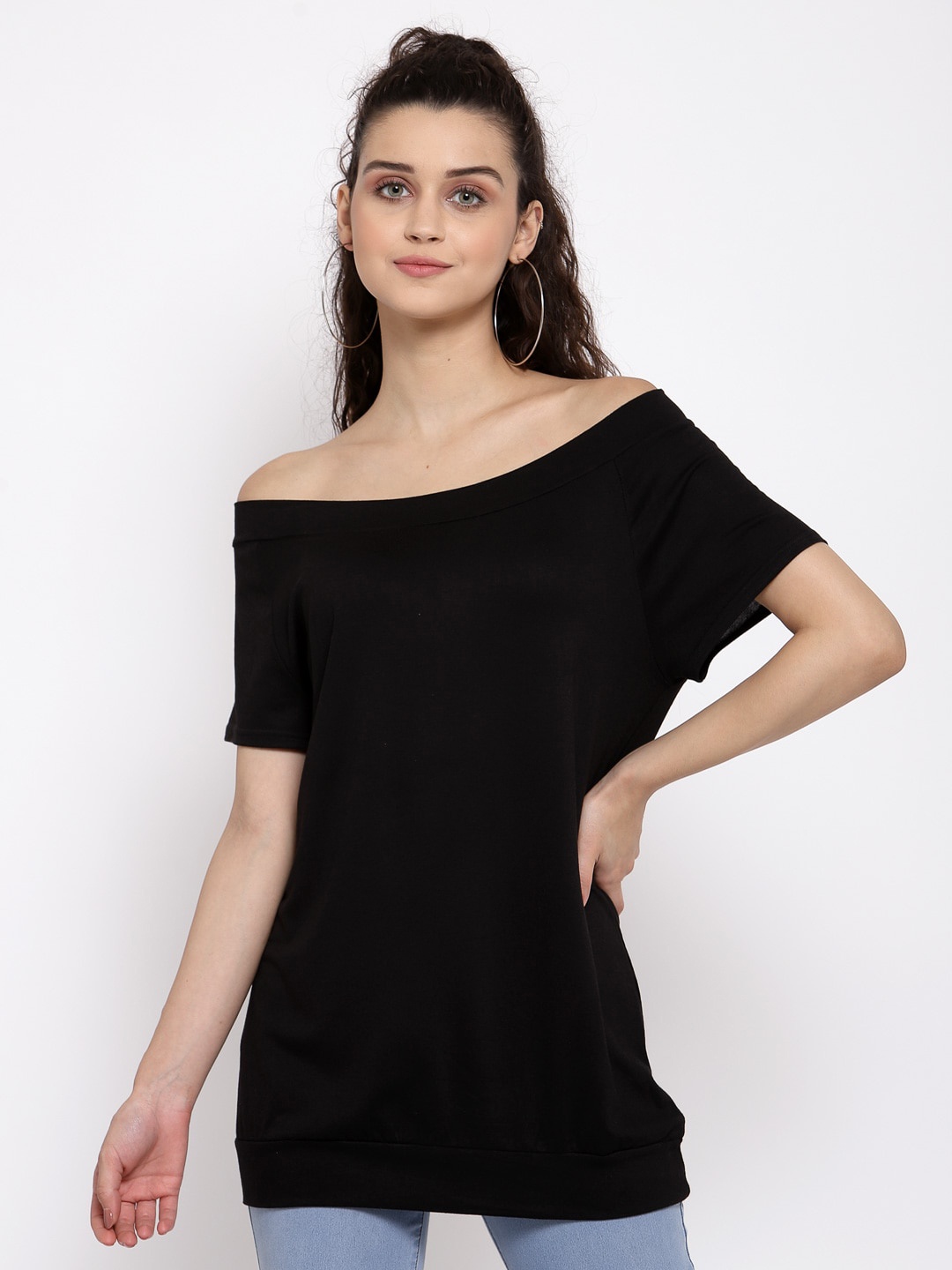 

iki chic Off-Shoulder Bardot Top, Black