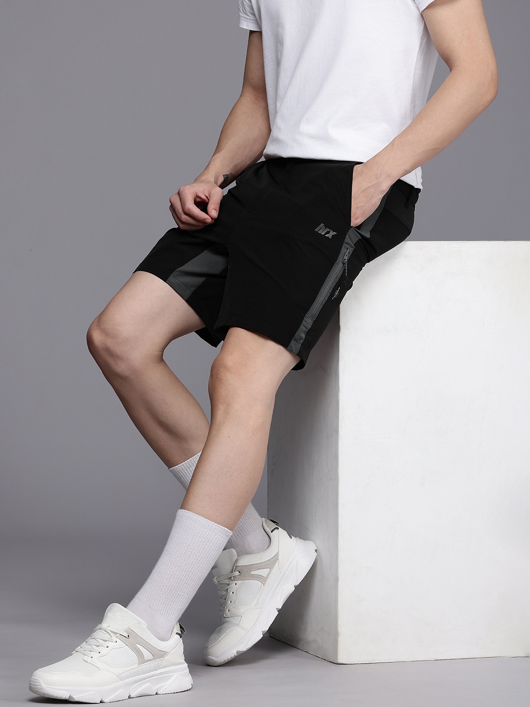 

HRX by Hrithik Roshan Men Rapid-Dry Outdoor Sports Shorts, Black