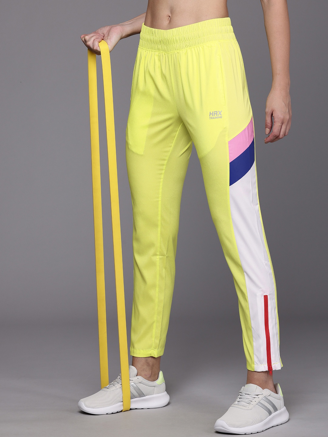 

HRX by Hrithik Roshan Women Slim Fit Rapid-Dry Antimicrobial Training Track Pants, Lime green