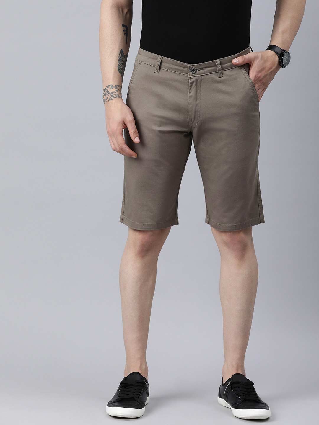 ADBUCKS Men Regular Fit Chino Shorts, Grey