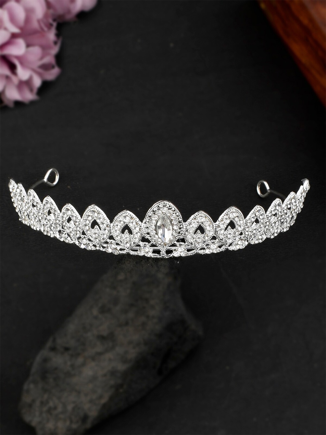 

AQUASTREET Women Silver-Toned & White Tiara