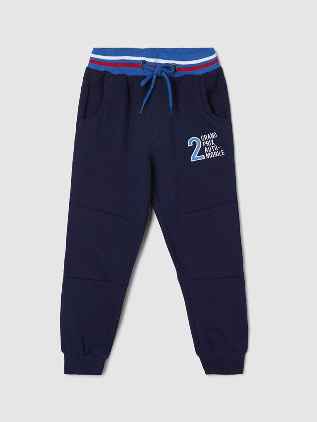 

max Boys Mid-Rise Pure Cotton Joggers, Blue