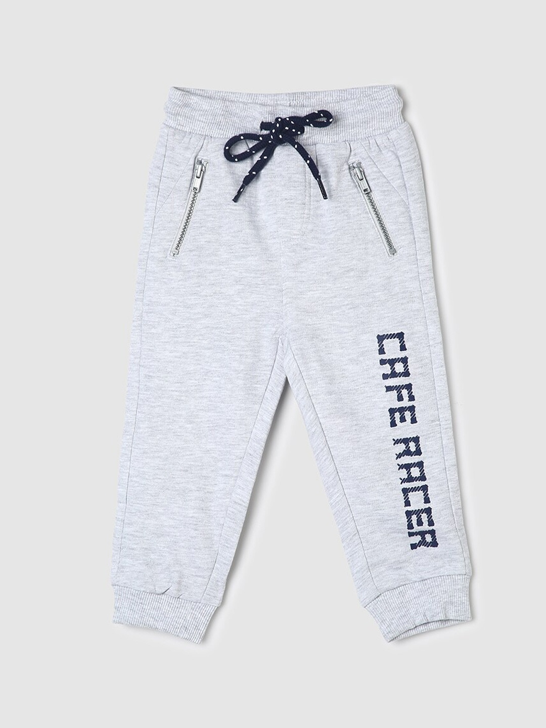 

max Infant Boys Mid-Rise Pure Cotton Joggers, Grey