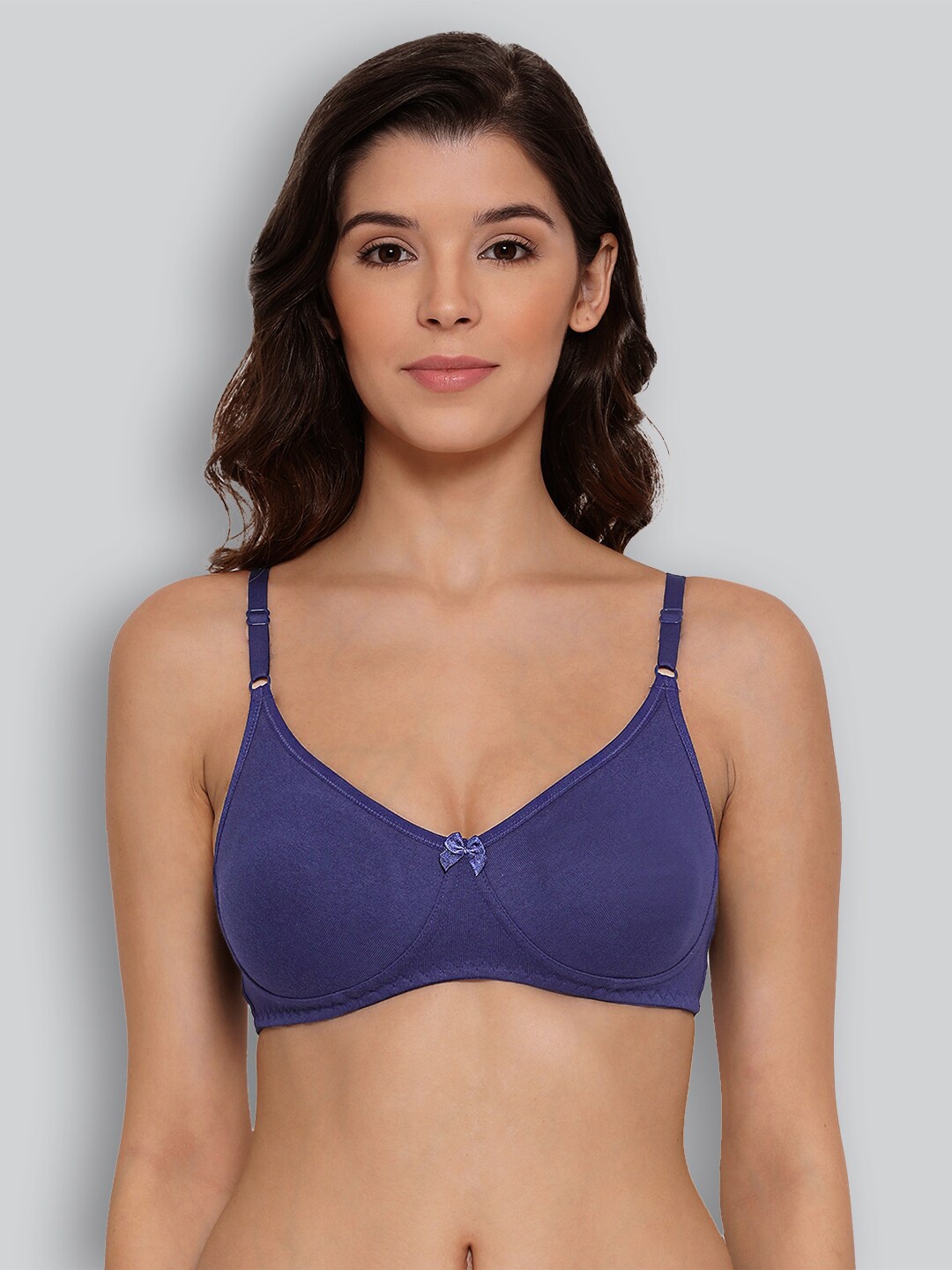 

LYRA Premium Cotton Seamless Moulded T-shirt Bra with Adjustable Strap, Blue