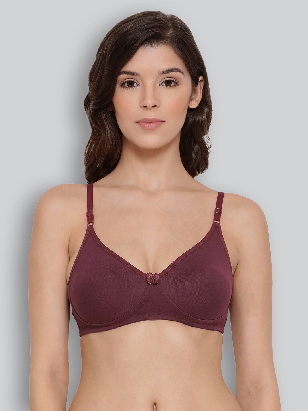 

LYRA Premium Cotton Seamless Moulded T-shirt Bra with Adjustable Strap, Maroon