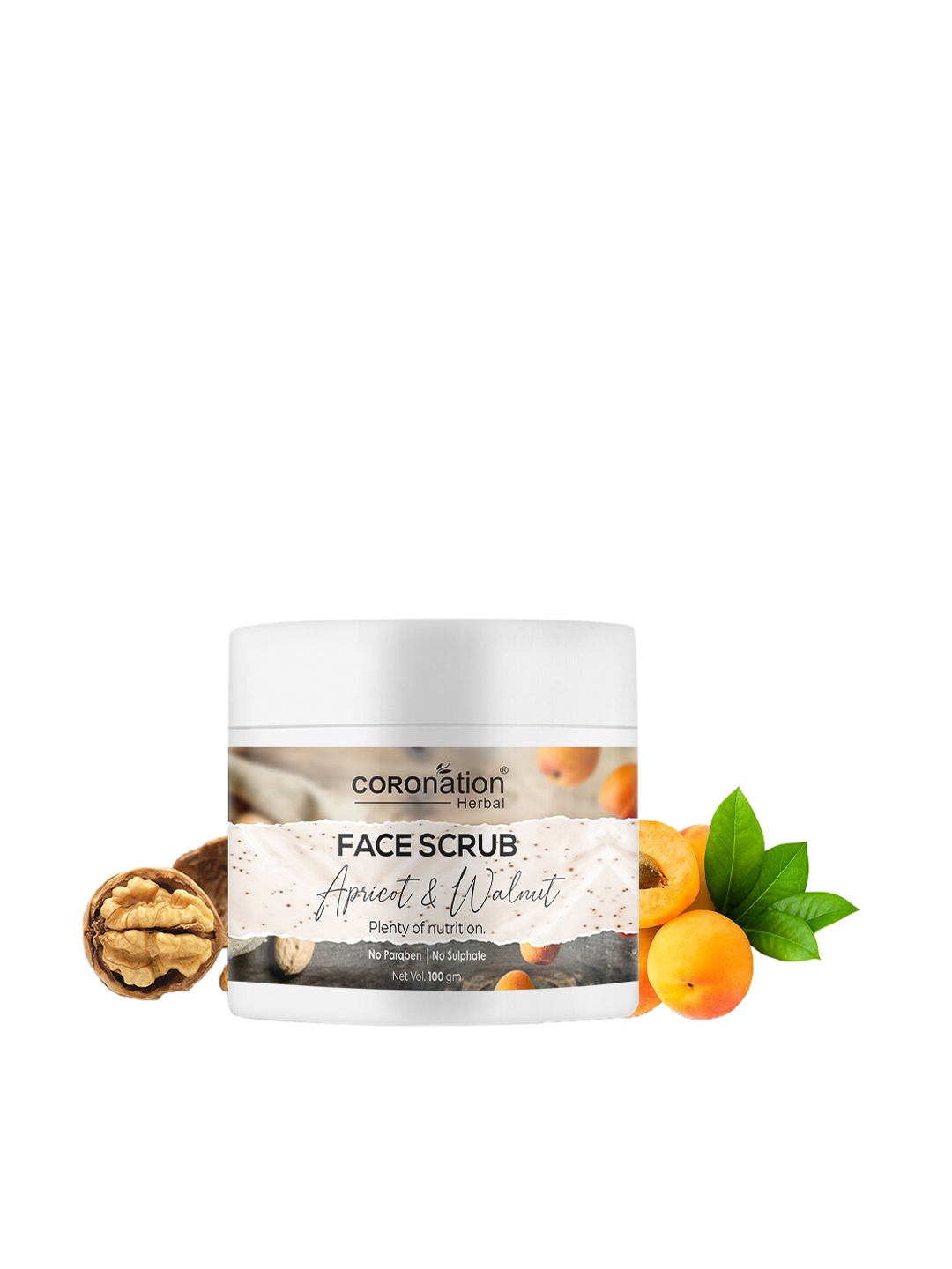 

COROnation Herbal Apricot & Walnut Face Scrub - 100gm, Yellow