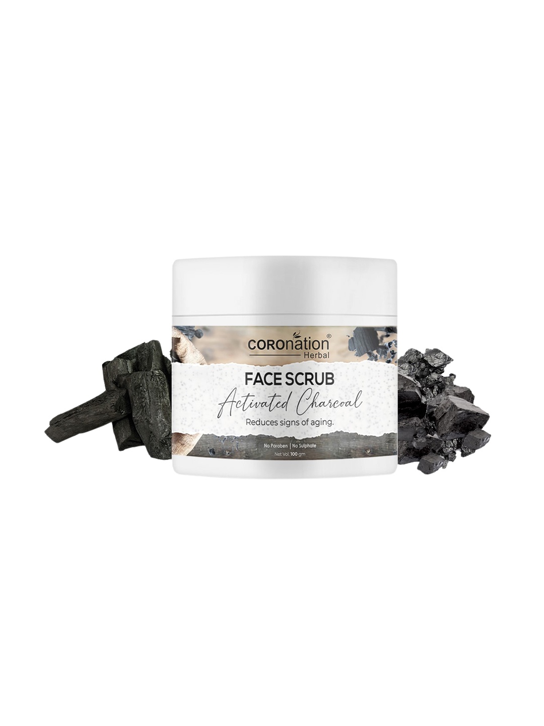 

COROnation Herbal Activated Charcoal Face Gel Scrub - 100gm, Grey