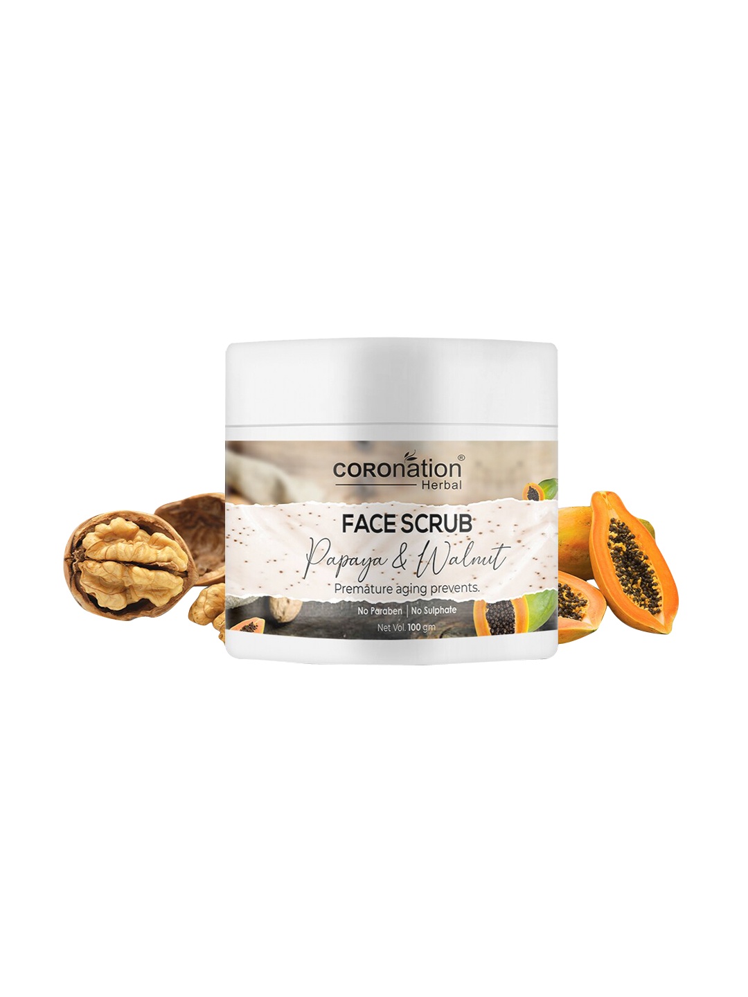 

COROnation Herbal Papaya & Walnut Face Scrub 100 g, Yellow